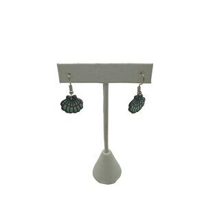 Green Shell Dangle Earrings for Women Stainless Steel Hooks Beach Ocean